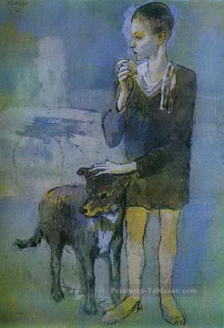 Garçon avec un chien 1905 cubiste Pablo Picasso Peinture à l'huile